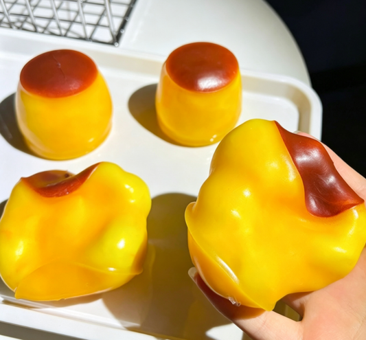 Caramel Pudding Handmade Squishy Ball, Crispy Squeeze Fidget Toy for Student Stress Relief